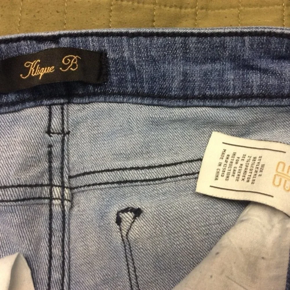 Klique B Bleach Dyed Jean Cutoff Shorts Small